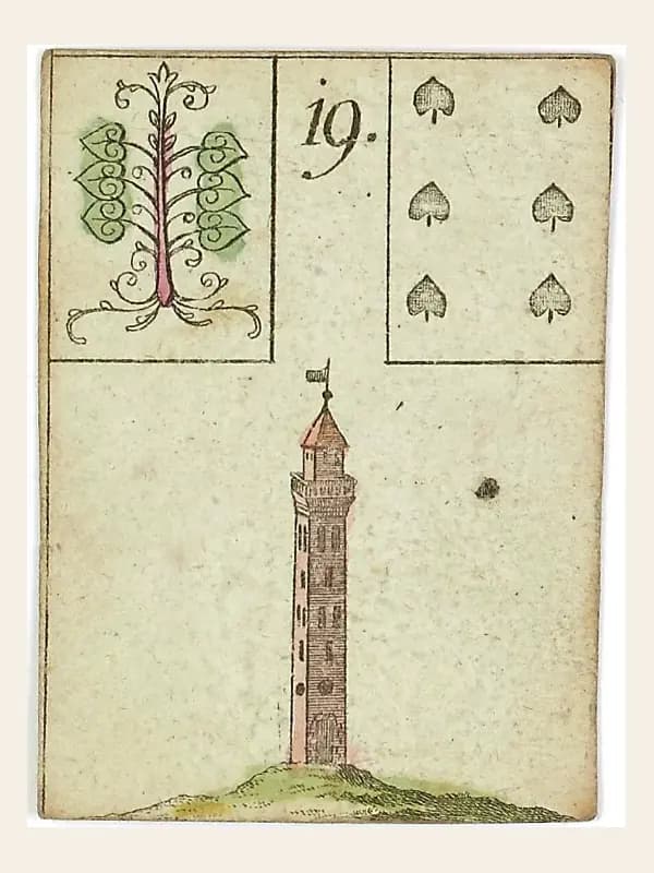 ภาพไพ่หอคอย (Tower) จากชุด The Game of Hope ปี 1799