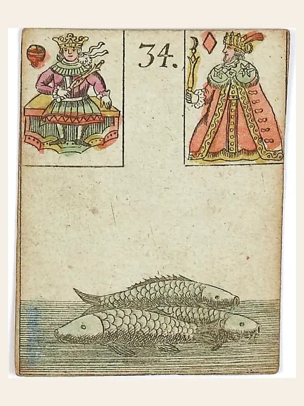 ภาพไพ่ปลา (Fish) จากชุด The Game of Hope ปี 1799