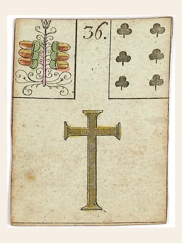 ภาพไพ่ไม้กางเขน (Cross) จากชุด The Game of Hope ปี 1799